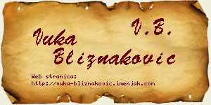 Vuka Bliznaković vizit kartica